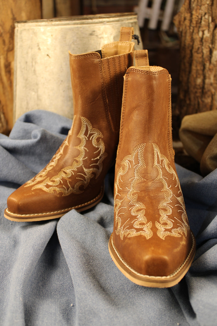 Canyon Brown Leather Bootie