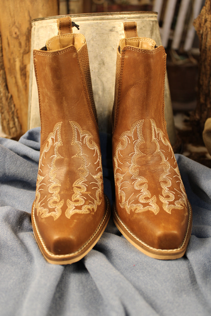 Canyon Brown Leather Bootie