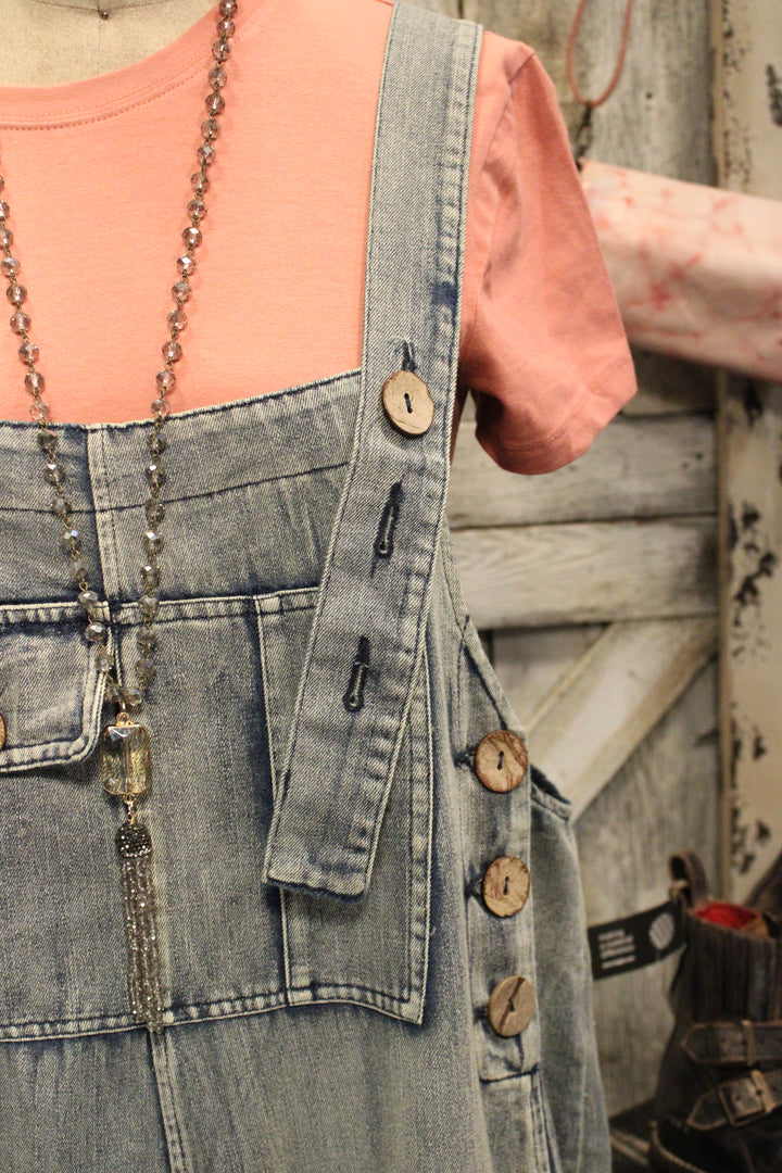 Meadow Star Capri Denim Overalls