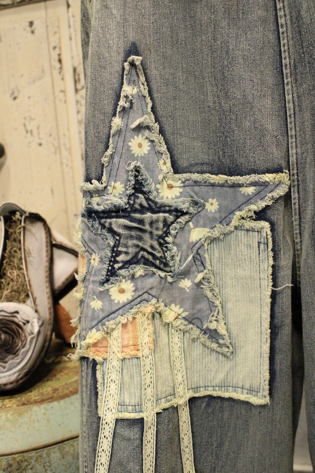 Meadow Star Capri Denim Overalls