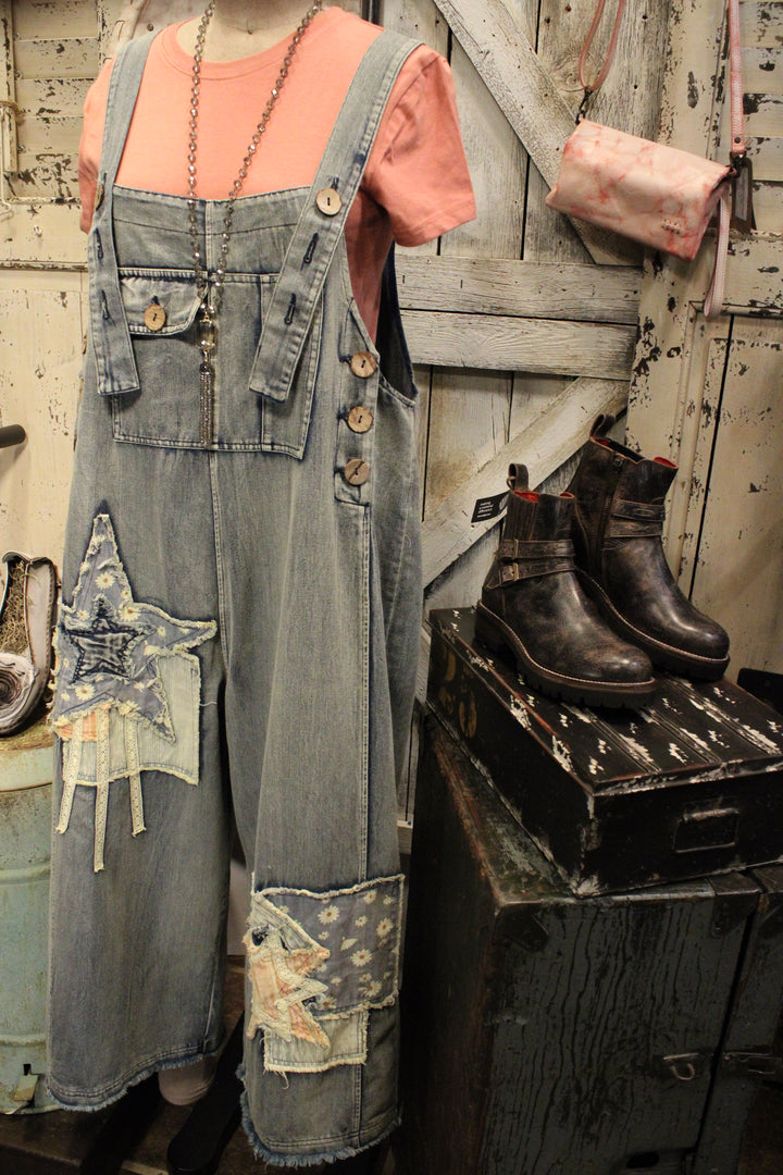 Meadow Star Capri Denim Overalls