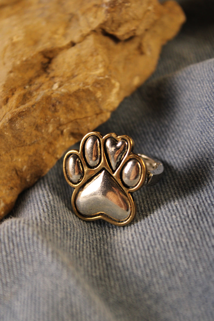 Gilded Pawprints Ring
