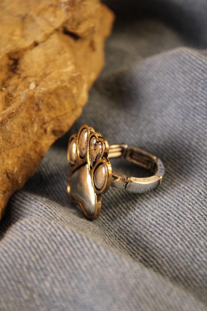 Gilded Pawprints Ring