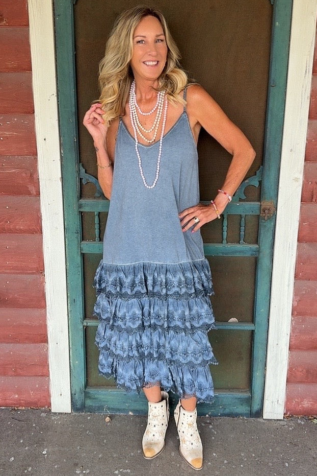 Sunwashed Blue Slip Dress