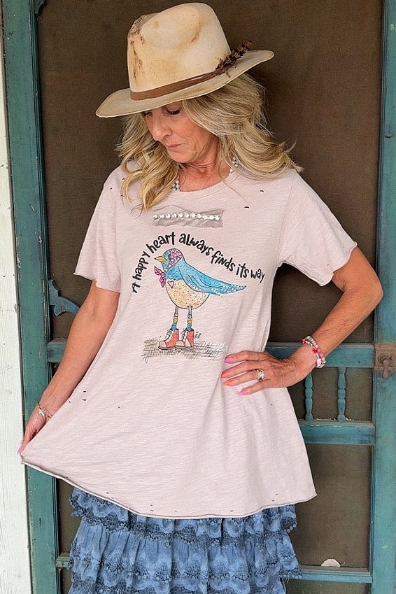 Happy Heart Ripped Tee