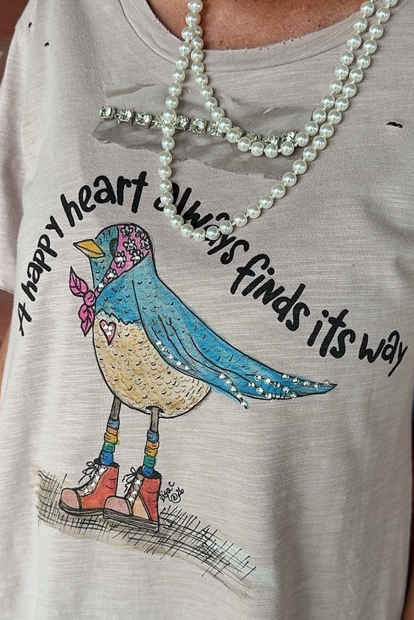 Happy Heart Ripped Tee