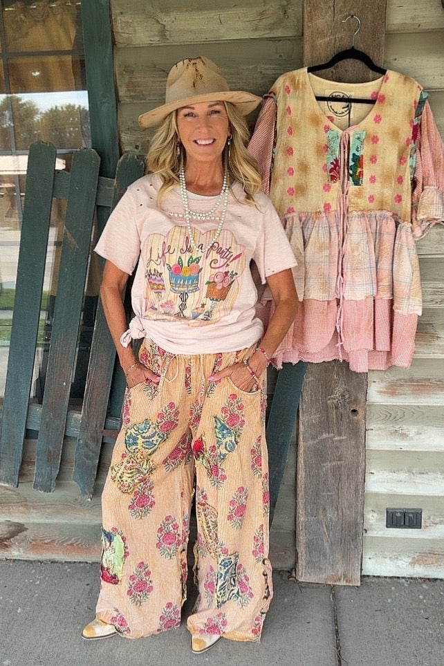 Reversible Dahlia Dream Striped Pants