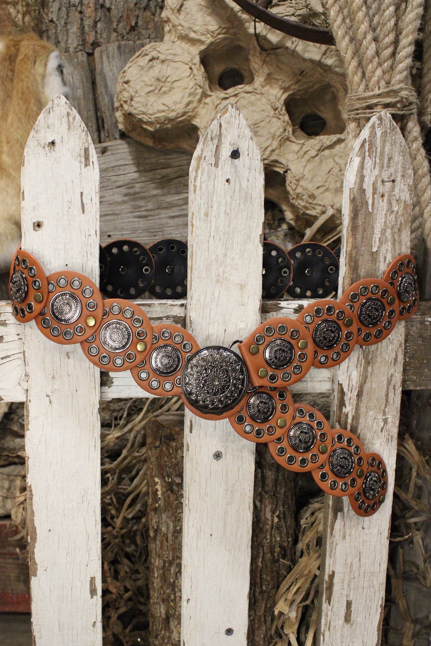 Cognac Medallion Belt