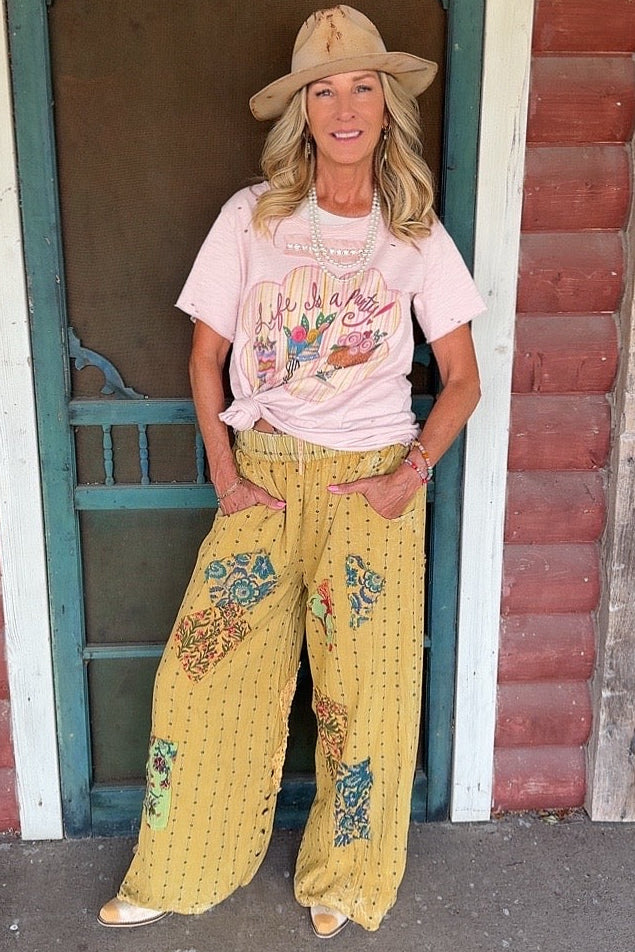 Reversible Dahlia Dream Striped Pants