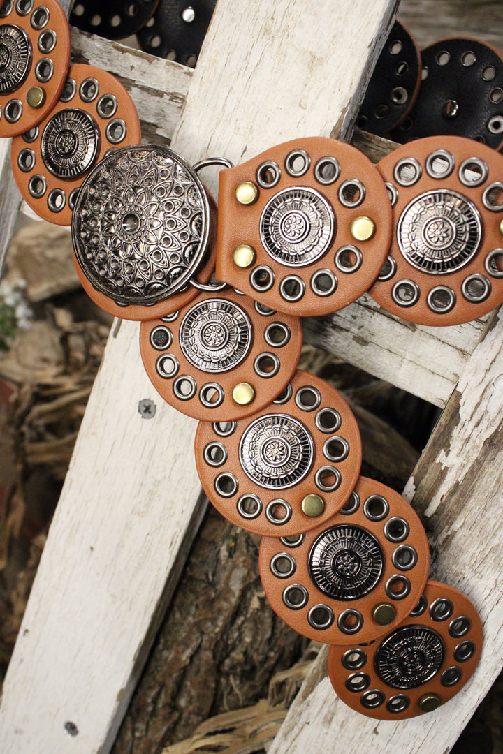 Cognac Medallion Belt