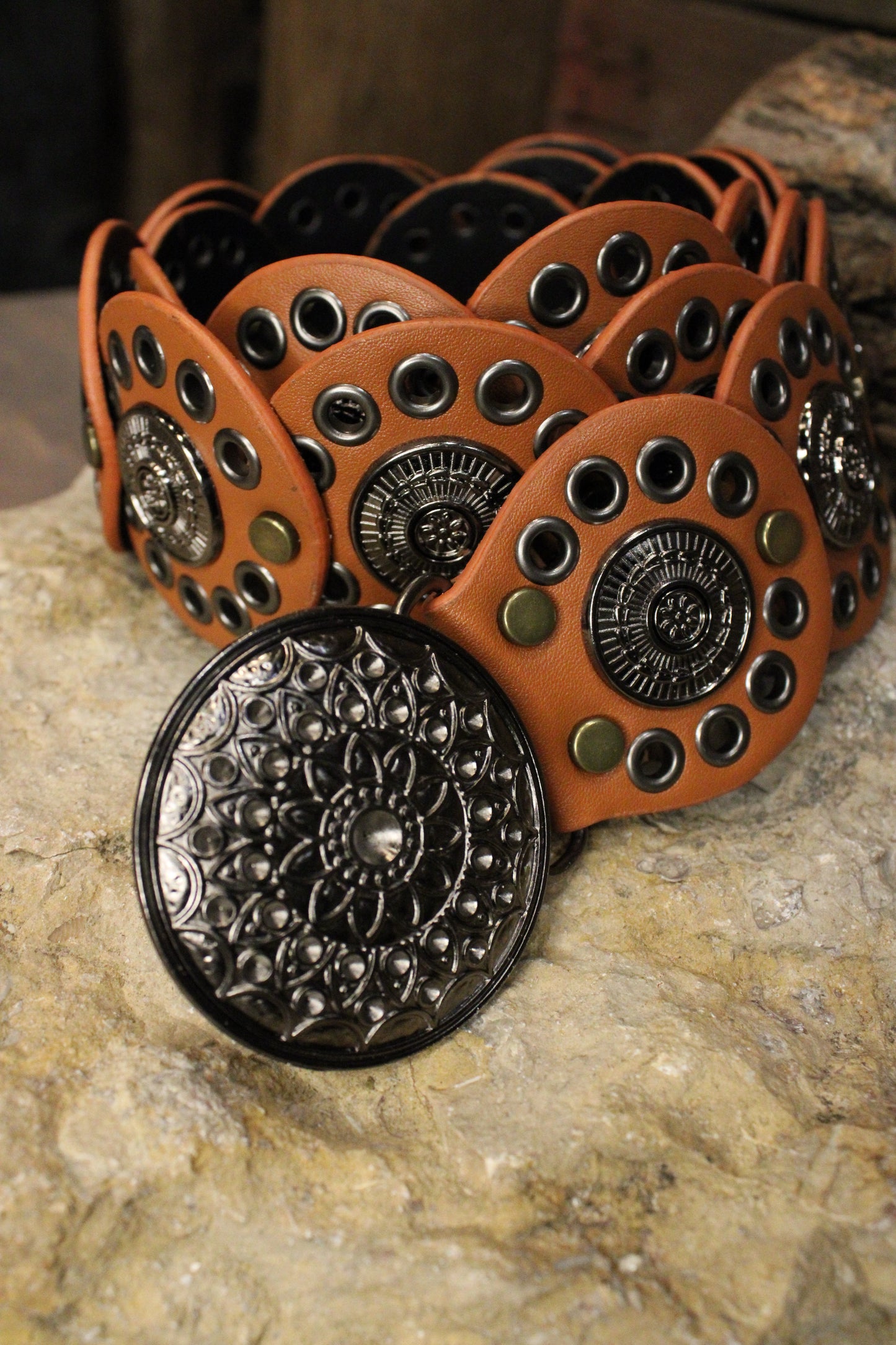 Cognac Medallion Belt