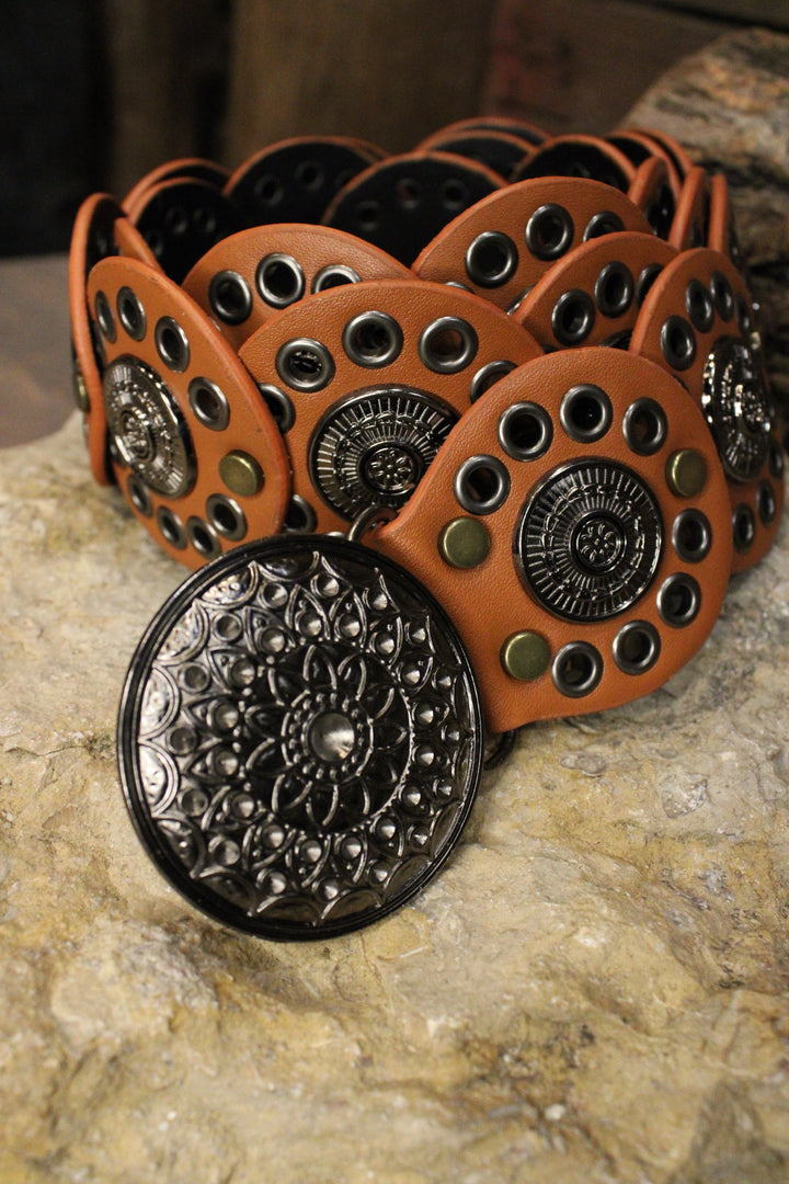 Cognac Medallion Belt