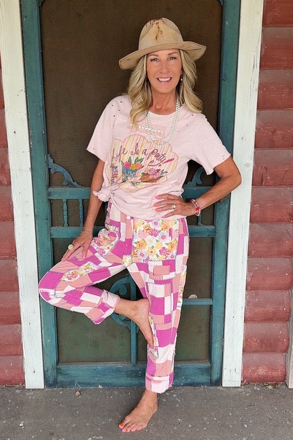 Blossom Bear Checked Pants