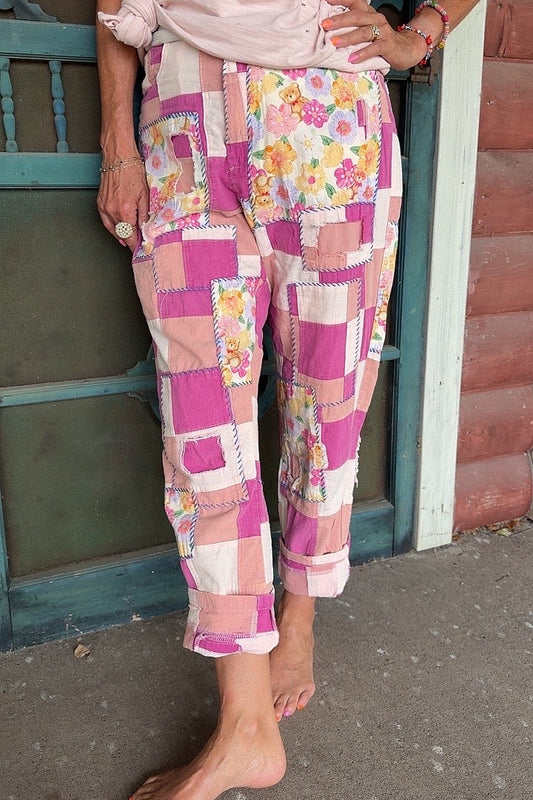 Blossom Bear Checked Pants