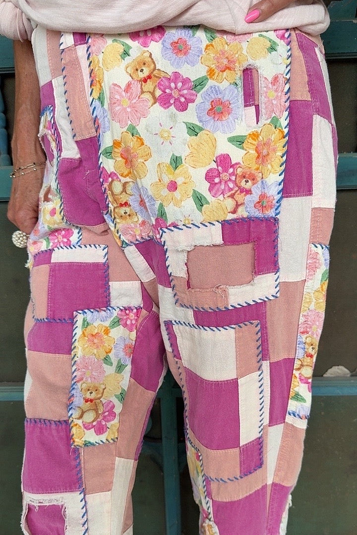 Blossom Bear Checked Pants