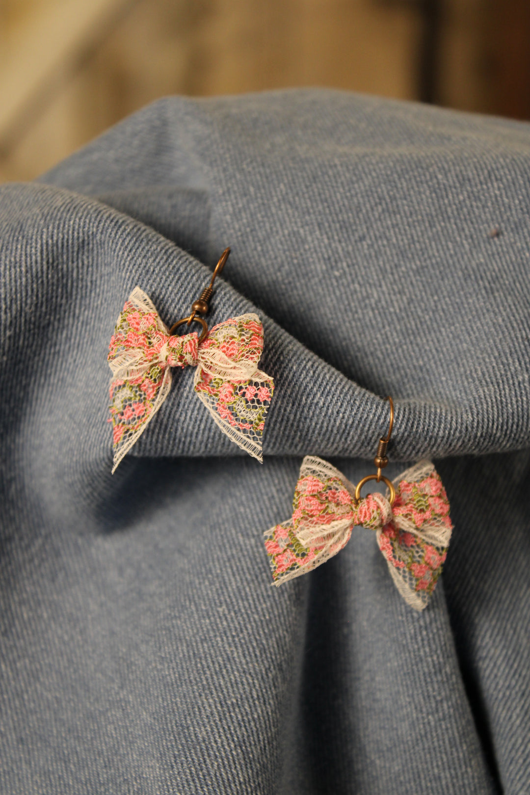 Pastel Bloom Ribbon Earrings