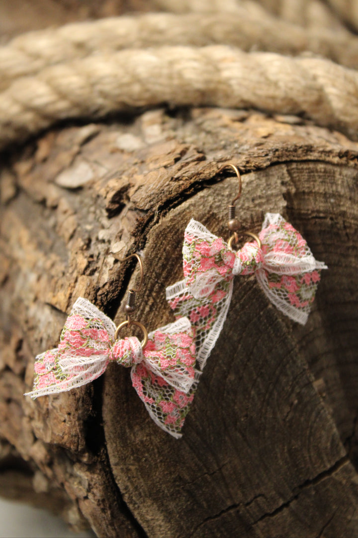 Pastel Bloom Ribbon Earrings