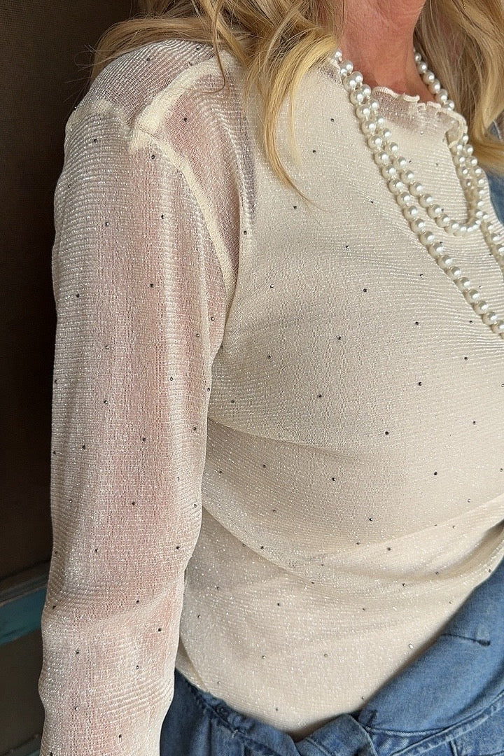 Sheer Luxe Cream Blouse