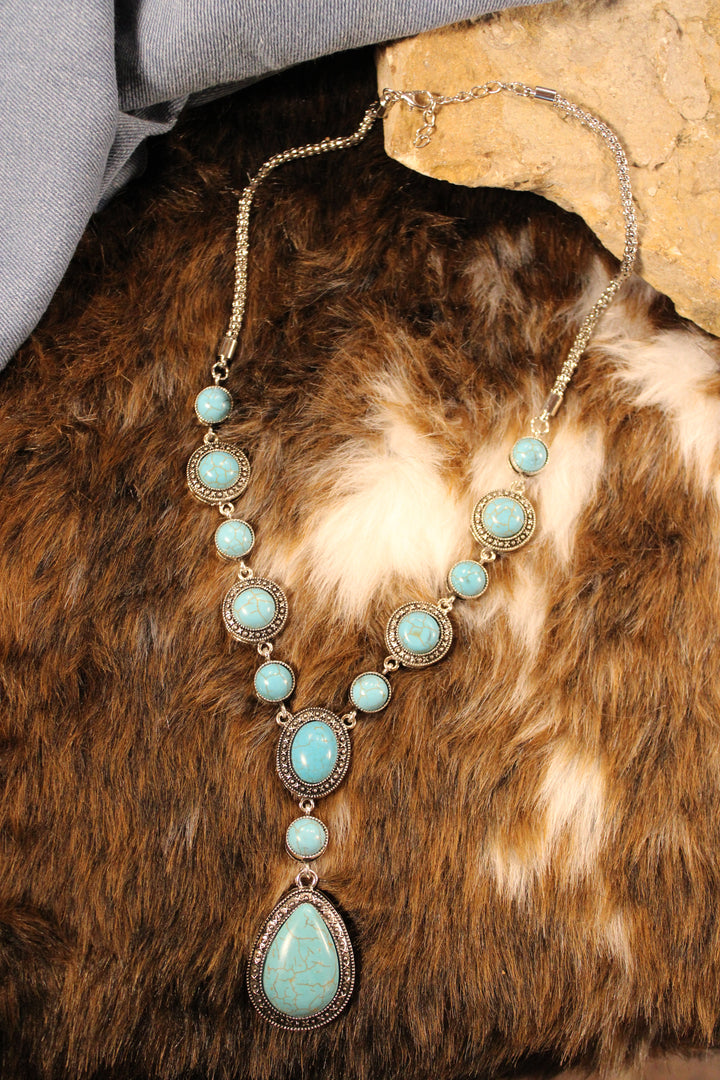 Desert Rain Turquoise Drop Necklace
