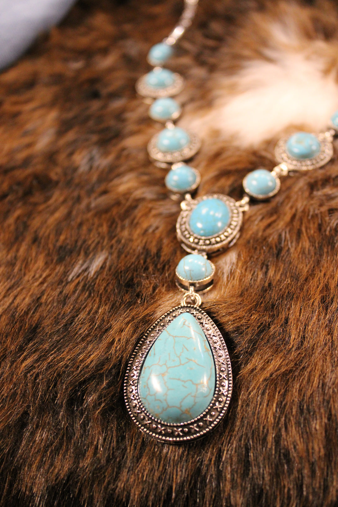Desert Rain Turquoise Drop Necklace