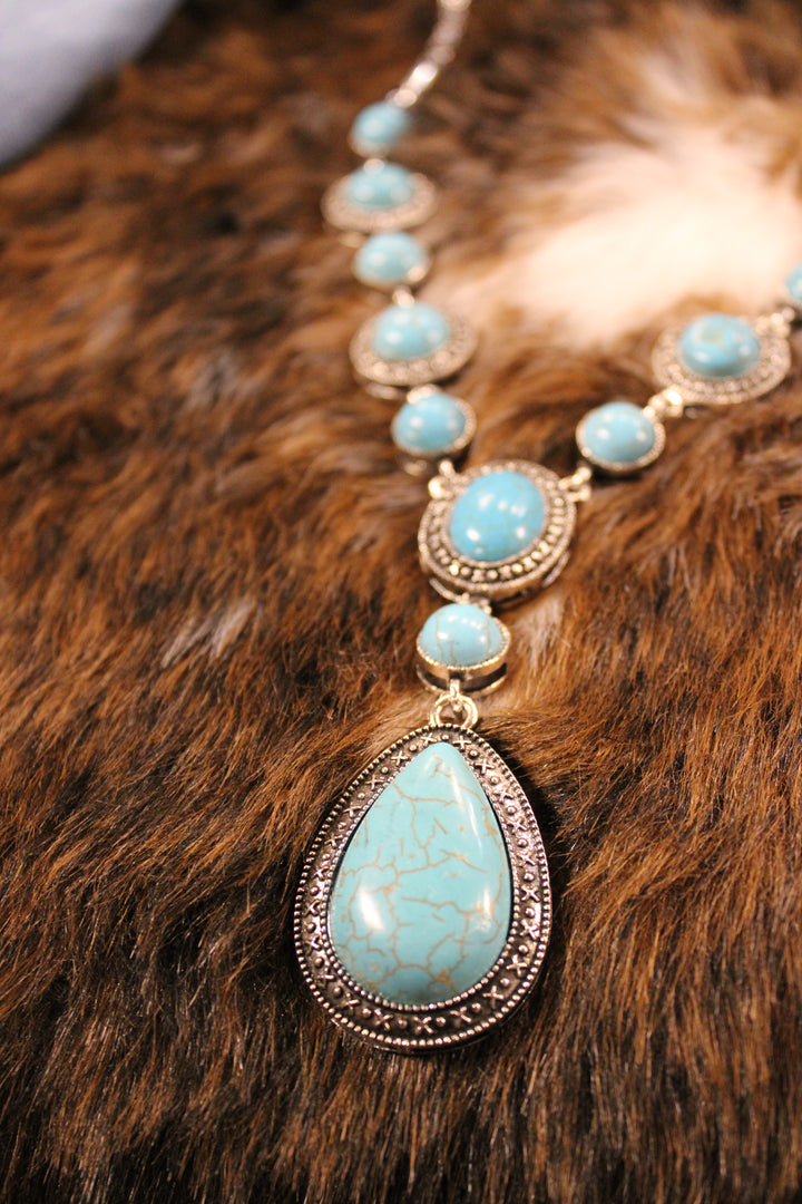 Desert Rain Turquoise Drop Necklace
