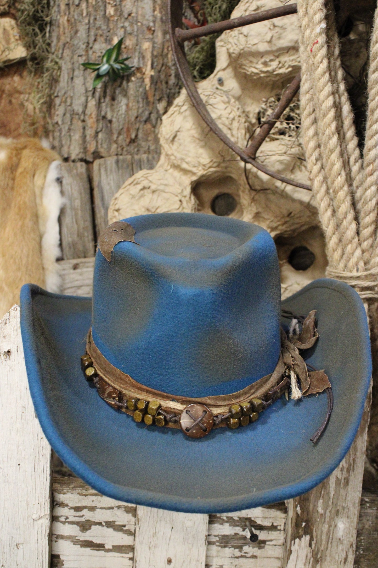 Teal And Timber Cowgirl Fedora