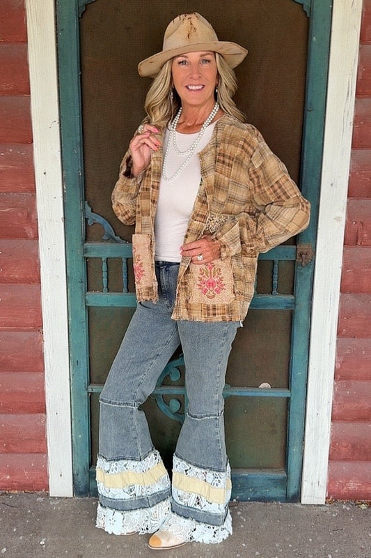 Gypsy Soul Lace Denim Pants