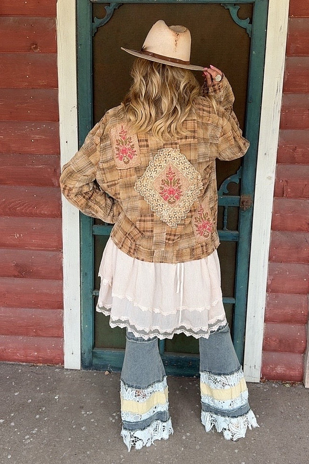 Gypsy Soul Lace Denim Pants