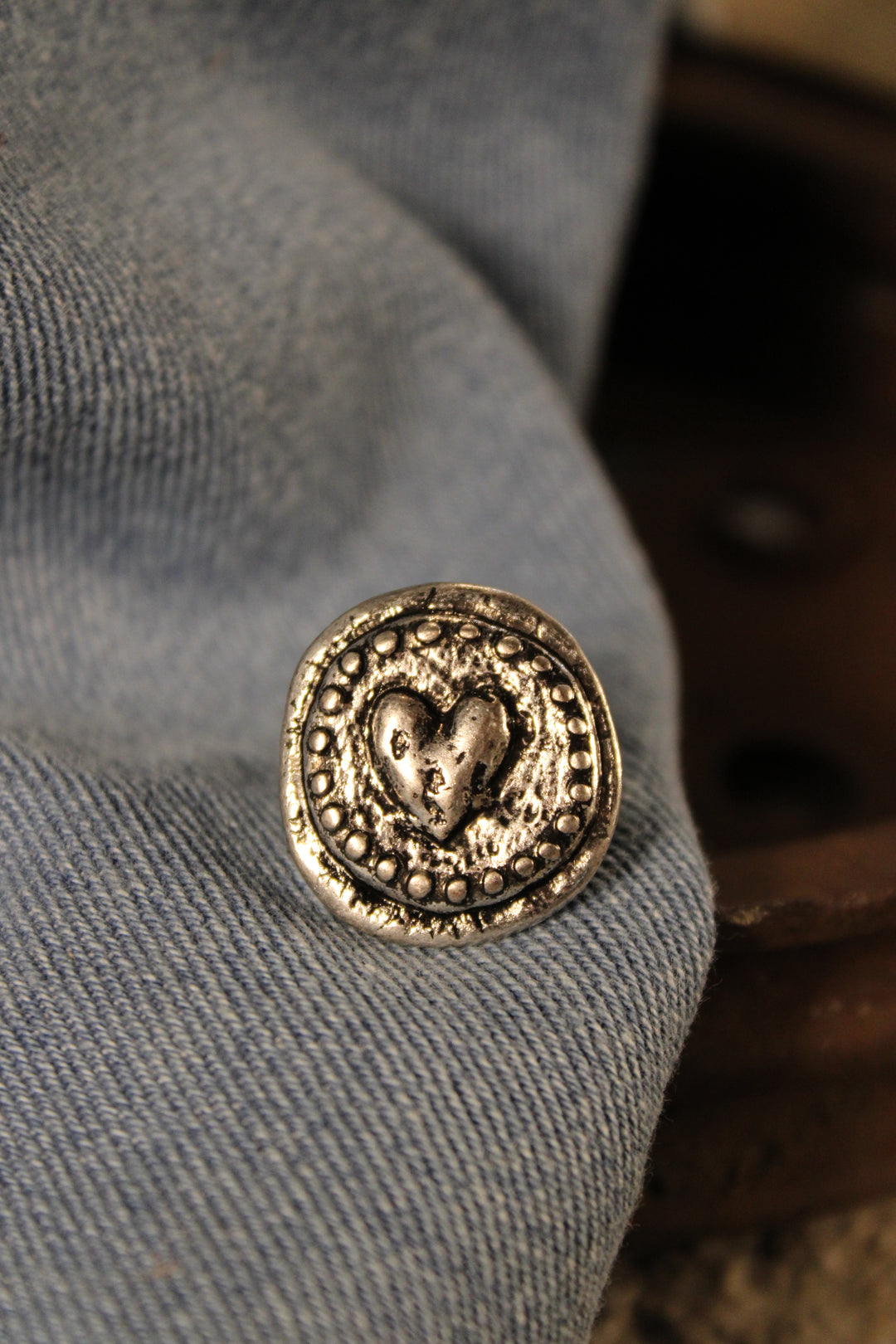 Vintage Lovebird Heart Ring