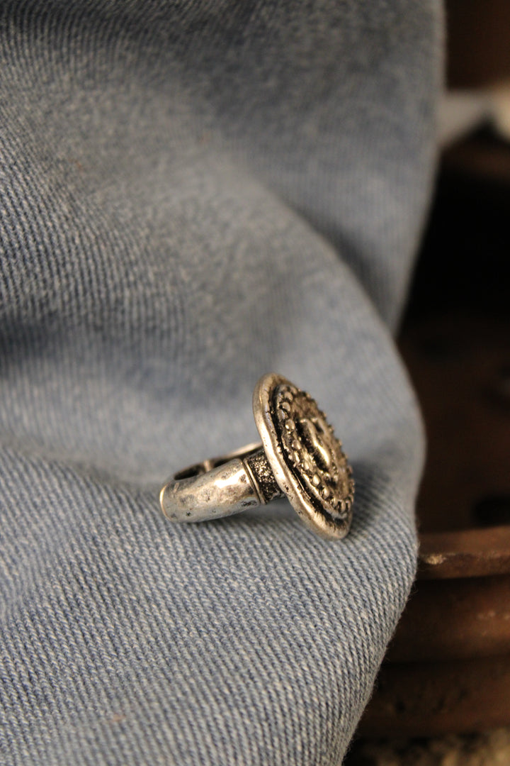 Vintage Lovebird Heart Ring
