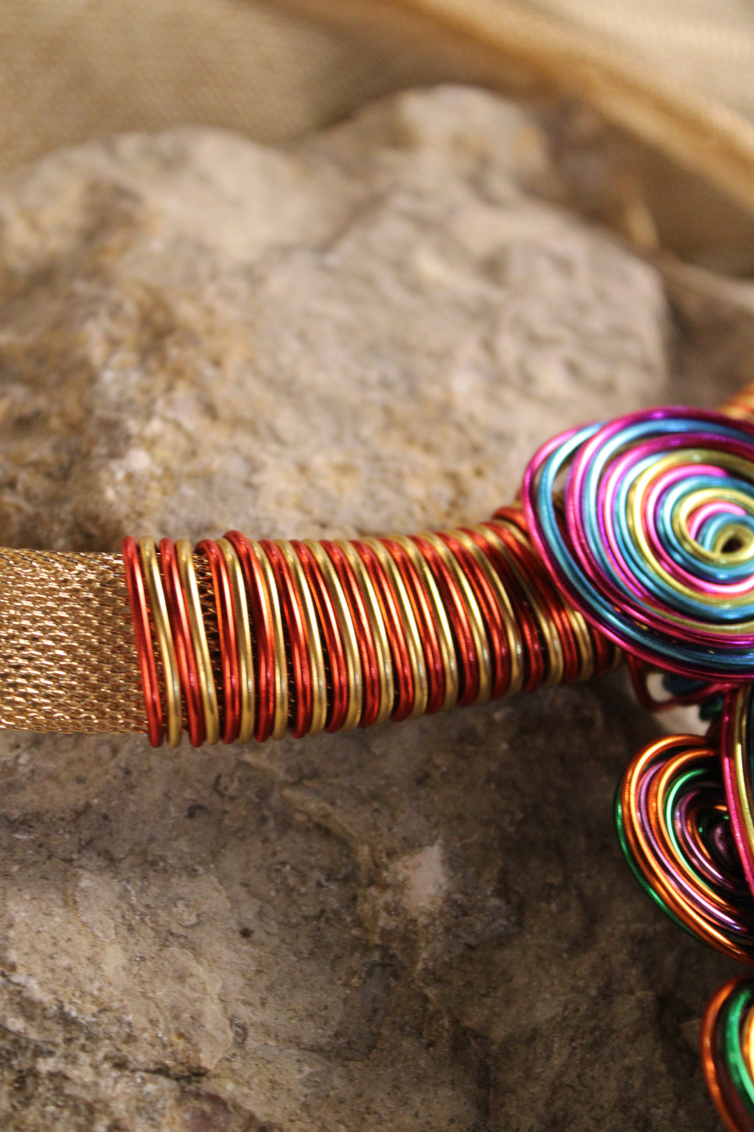 Volt And Gold Abstract Necklace