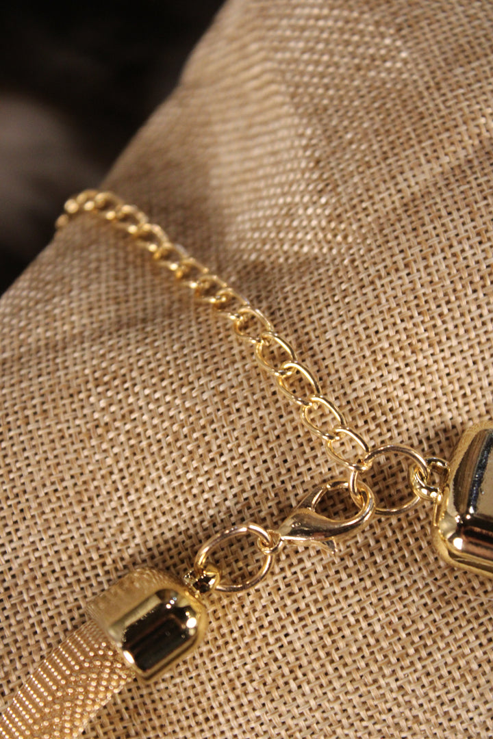 Volt And Gold Abstract Necklace