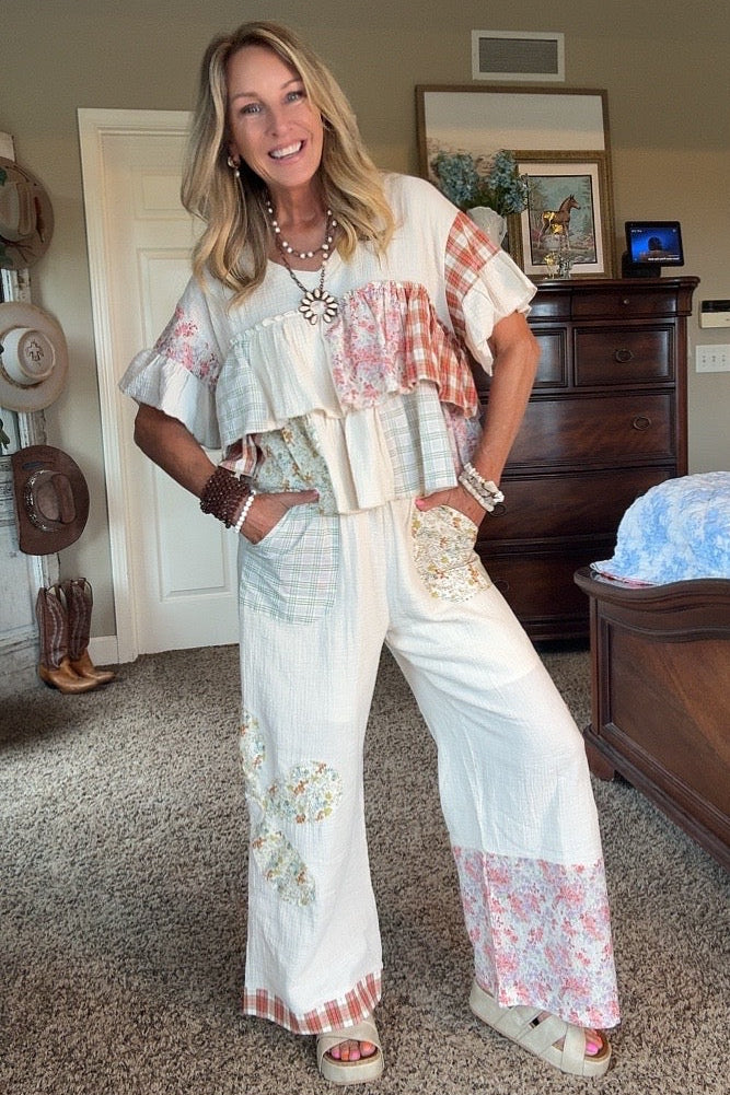 Wildflower Cotton Patchwork Top