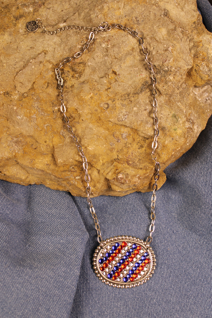 Patriotic Pride Oval Necklace