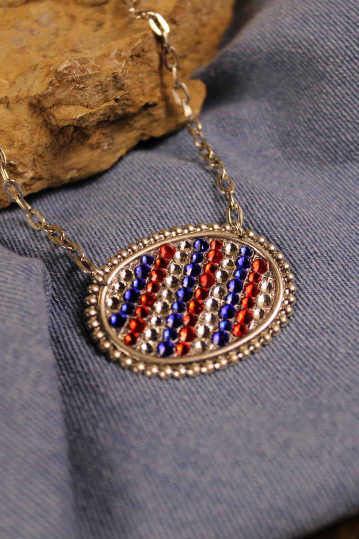 Patriotic Pride Oval Necklace