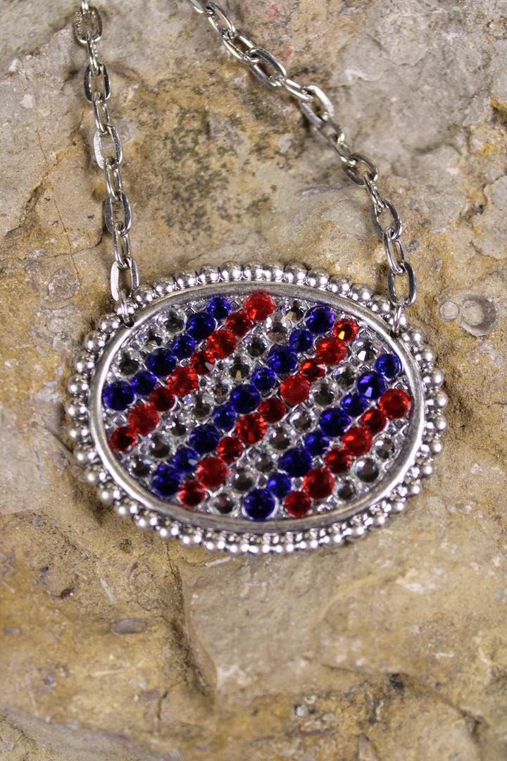 Patriotic Pride Oval Necklace