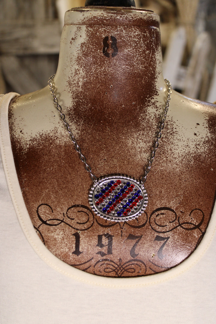 Patriotic Pride Oval Necklace