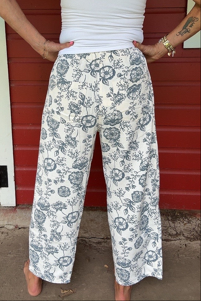 Vintage Vine Cropped Pants