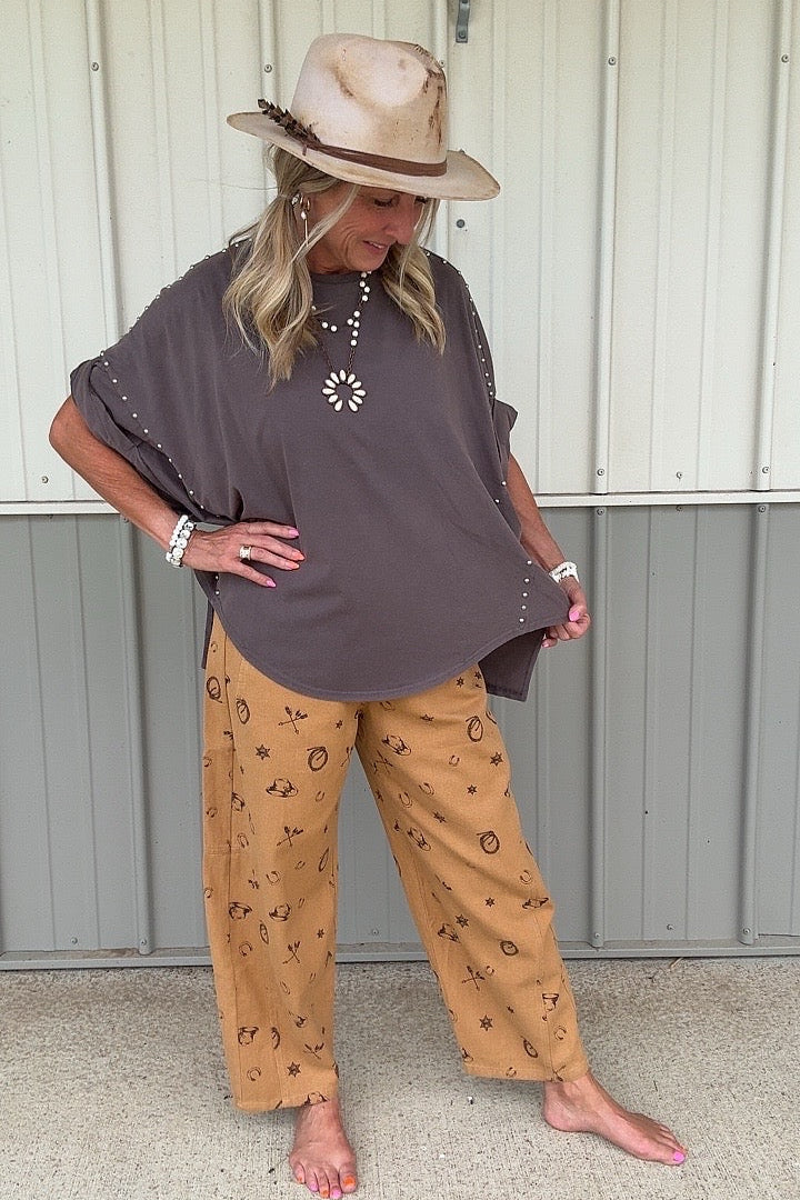 Casual Jazzy Charcoal Top