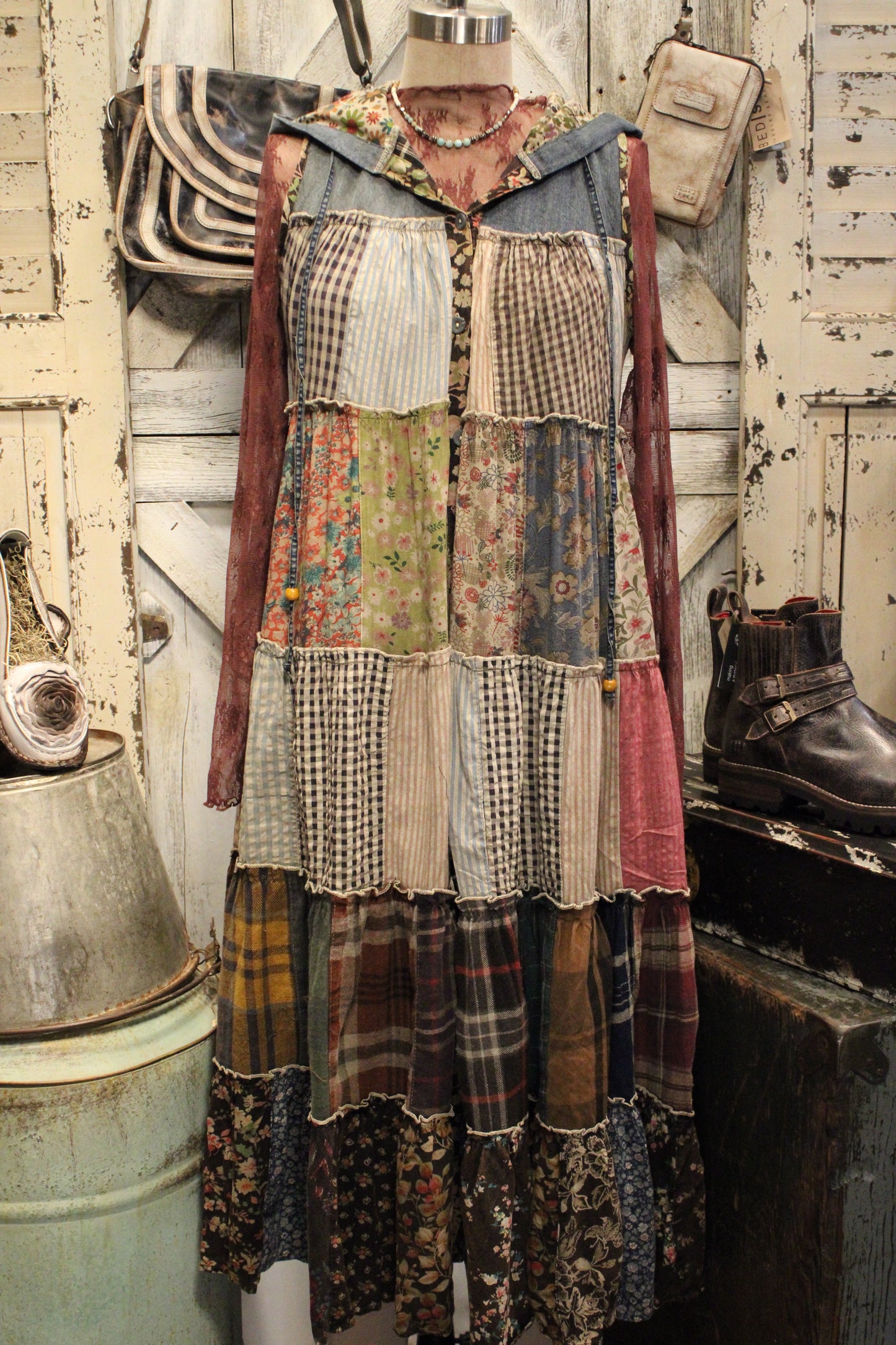 Meadow Bloom Sleeveless Hooded Jacket