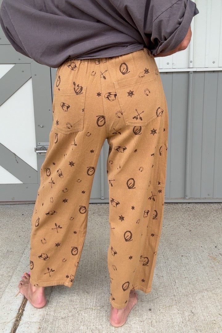 Western Relaxed Camel Pants