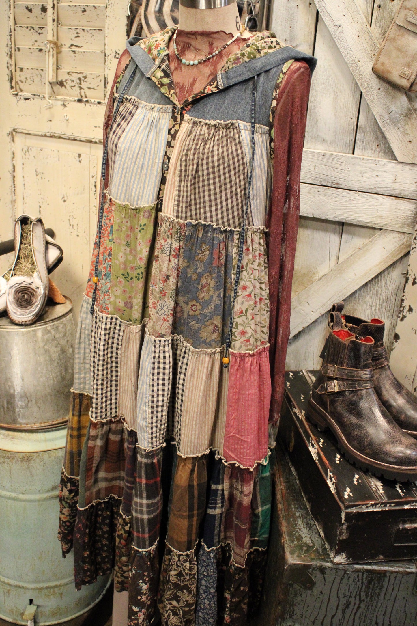 Meadow Bloom Sleeveless Hooded Jacket