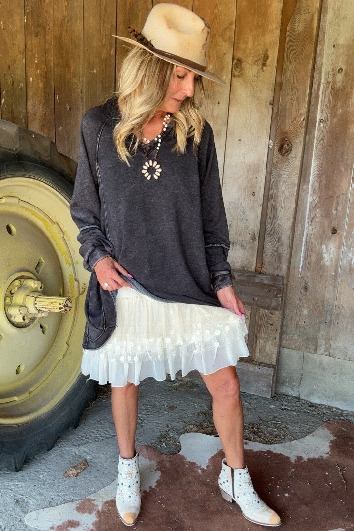 Onyx Dusk Mineral Wash Tunic Dress