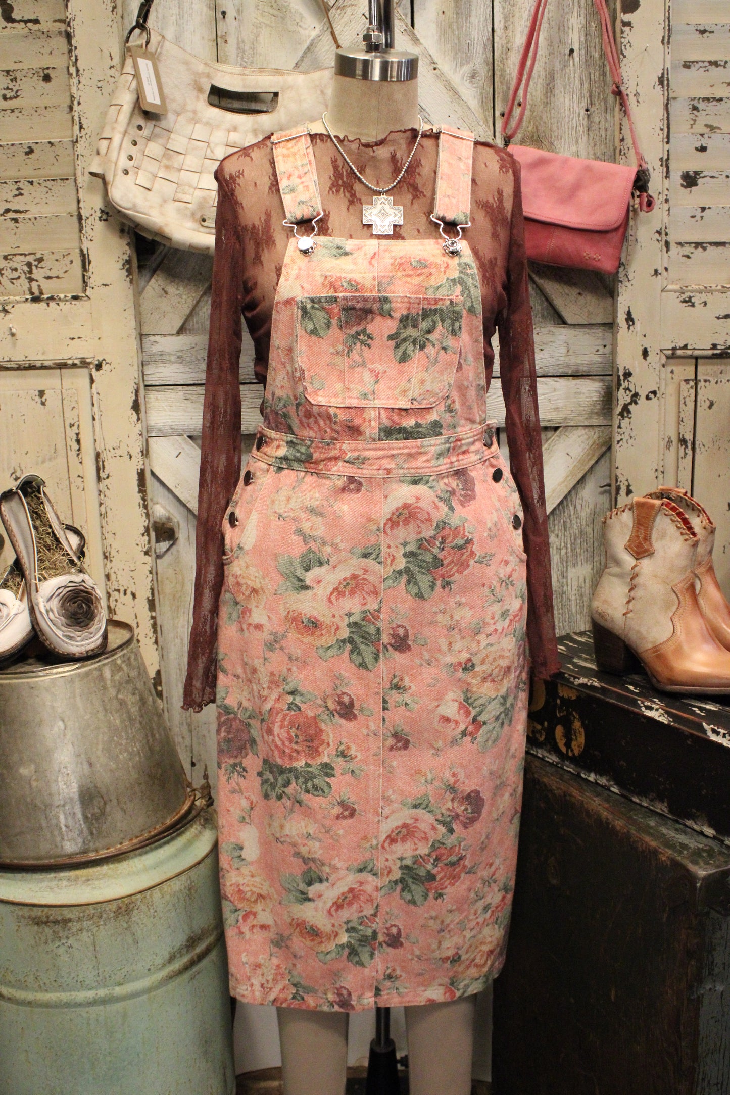 Peony Patch Overall Dress