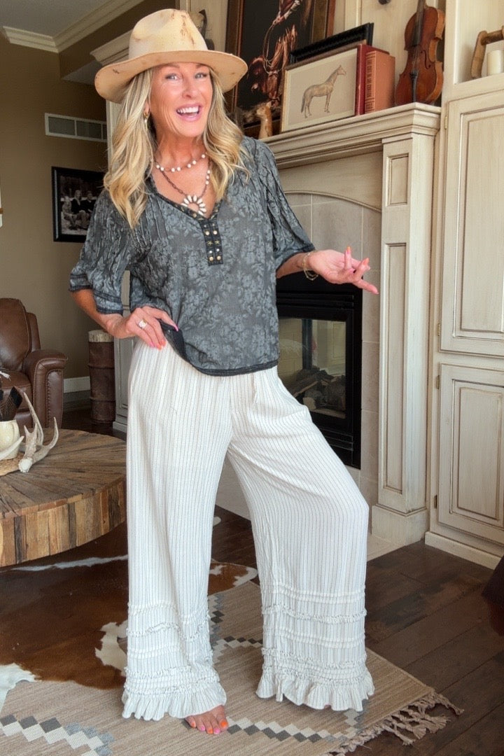 Keepsake Stripe Ruffle Pants