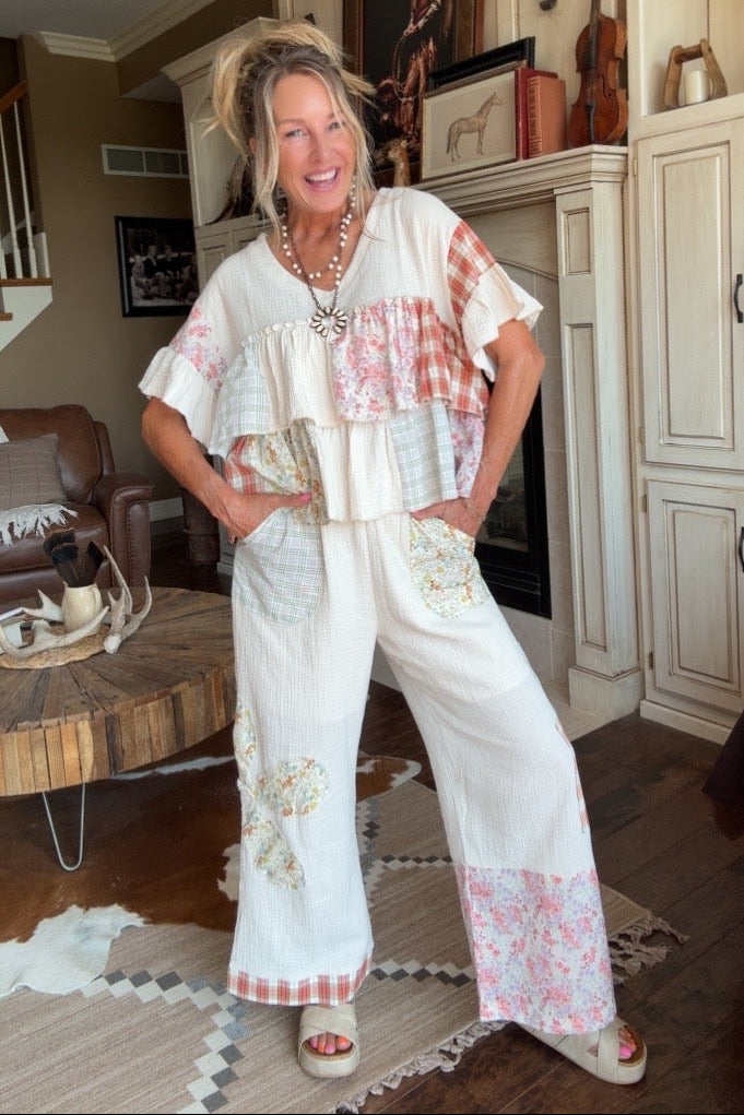 Wildflower Cotton Patchwork Top