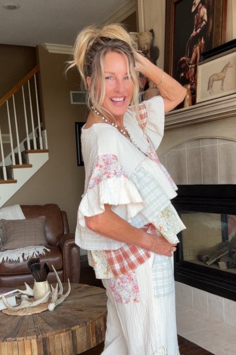 Wildflower Cotton Patchwork Top