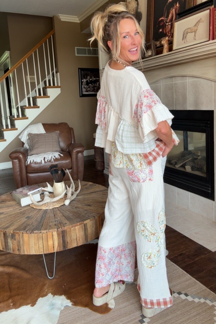 Wildflower Cotton Patchwork Top