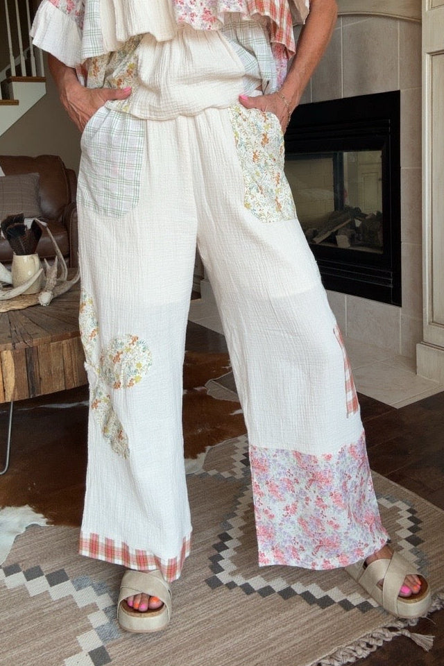 Wildflower Cotton Patchwork Pants