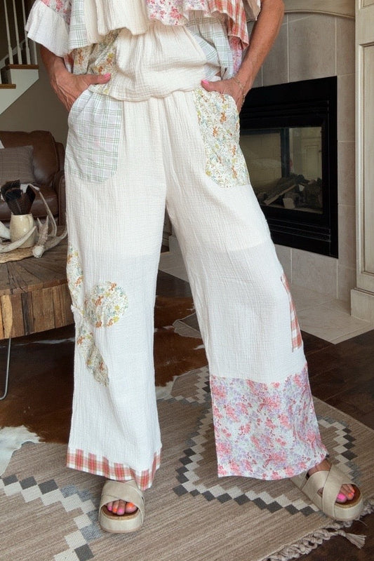 Wildflower Cotton Patchwork Pants